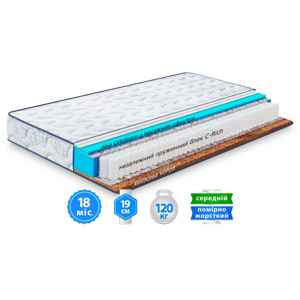 Матрас Largo POCKET COCOS NEW / ПОКЕТ КОКОС НЬЮ 80x190 Матрас Largo POCKET COCOS NEW / ПОКЕТ КОКОС НЬЮ 80x190